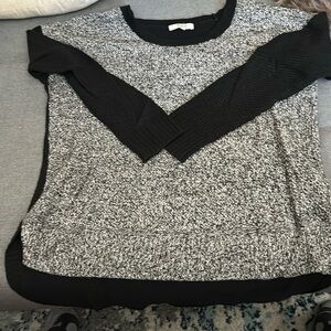 Casual black and salt and pepper sweater